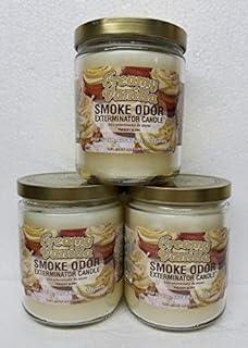 Smoke Odor Exterminator 13 oz Jar Candles Creamy Vanilla, (3)