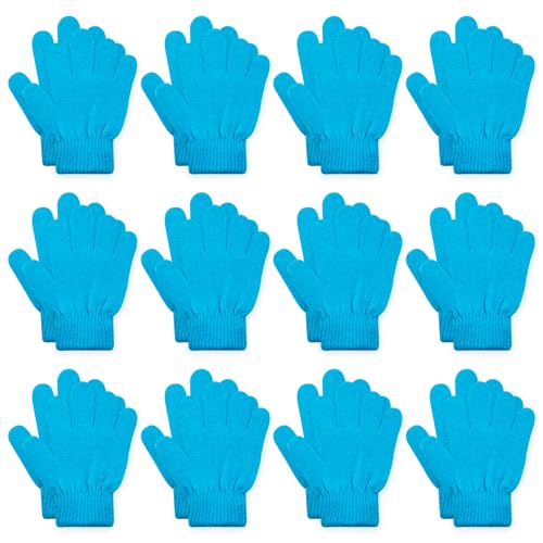 Image of ONESING 12 Pairs Kids Gloves - Warm Knitted Winter Gloves Bulk for Girls Boys | Children Gloves Designed for Cold Weather