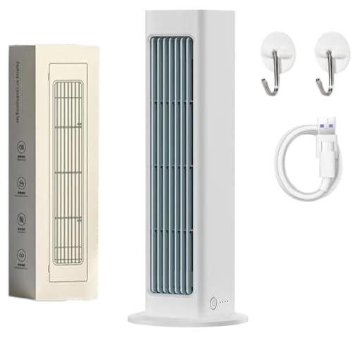 Breezamax Kleine Klimaanlage - Qinux Breeza Max Fan Original - Neue und Verbesserte Version 2026 Air Cooler Kompakt und Leise (Weiß)