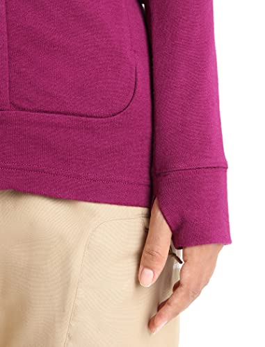 Icebreaker Merino Women's Quantum Iii Long Sleeve Wool Athletic Full Zip Sweater, Go Berry, X-Small #TOP7