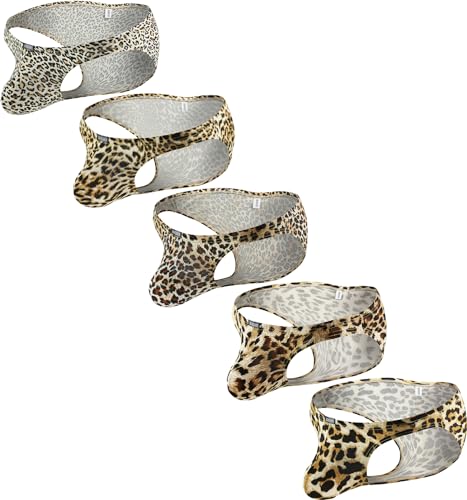 iKingsky Men's Leopard Briefs Sexy Big Pouch Underwear Bluge Mens Under Panties