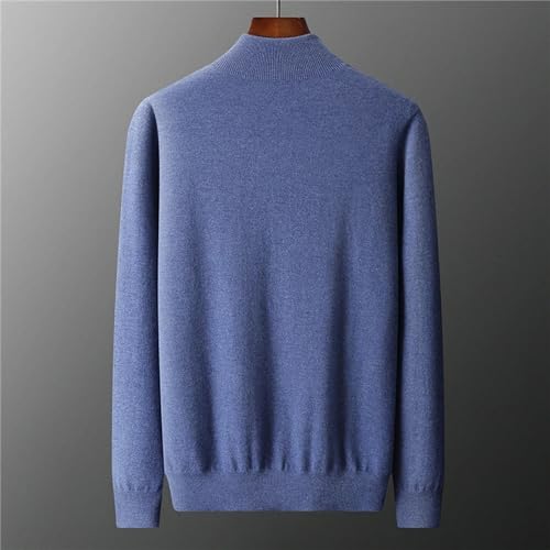 Men's Winter Cashmere Sweaters High Stretch Knitted Soft Warm Loose Turtleneck Zipper Sweater3