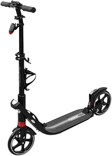 Scooters Kick Scooters Outdoor Riding Portable Scooter-Folding Kick Scooters for Adult Teens, Big Wheels Commuter Scooter with Dual Suspension, Height Adjustable, Supports 220 Lbs (Color : Black)