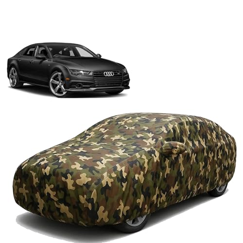 Image of Sulfar 100% Waterproof Car Body Cover Compatible with Mirror for Audi S7 with Long Lasting Durable Material (Triple Stitched, Full Bottom Elastic, Camouflage Army)