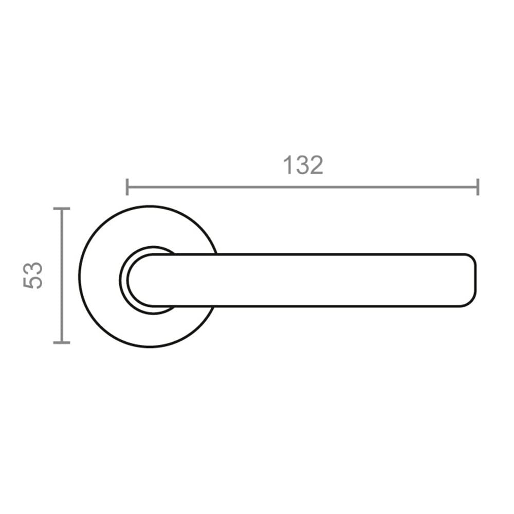 Micel, 05651, Handle Set including Rosette (53 mm) and Right Angle Handle, Material Stainless Steel, PVD Gold Colour - Image 2