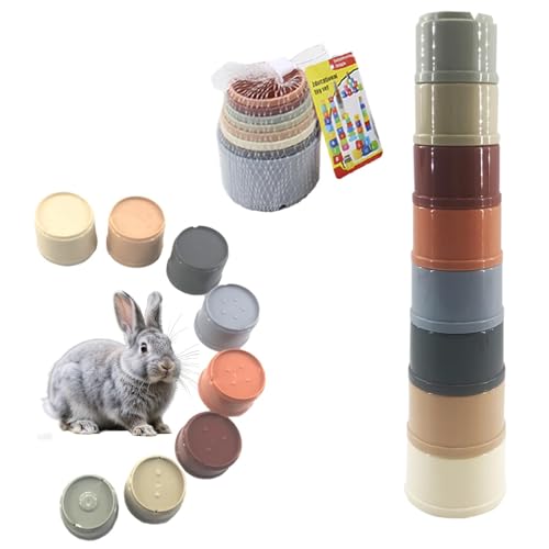 SGETHCH 8 Pack Stacking Cups Colorful Nesting Toys for Small Animals