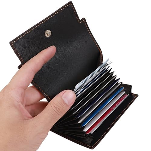 Pu Leather Small Credit Card Holder for Women Wallet Accordion Style Compact Womens Card Holder Wallet for Women Card Case Organizer (Black)3