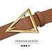 HOTWILL Belts for Women Jeans Dress Fashion Wide Waist Belt with Bronze Triangle Buckle Brown Small