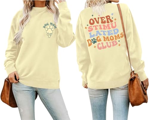 Floyu Women In My Dog Mom Era Sweatshirt Dog Mama Shirt Dog Lover Gift Tops Fur Mama Long Sleeve Clothes Apricot thumb #1