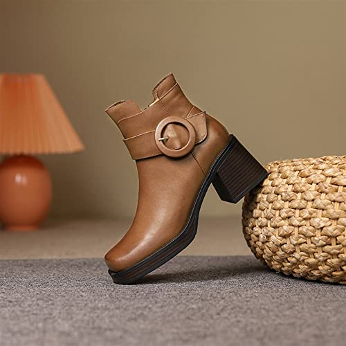 Bottines femmes cuir vachette véritable fait main style rétro