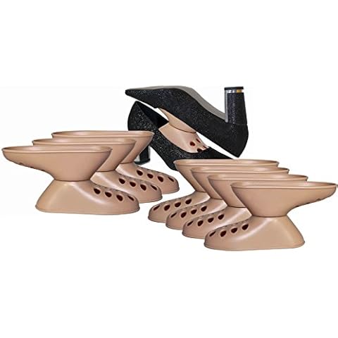 Lucore Home 8pc Shoe Stacker Space Saver Organizers for Small Sizes 2-6 Shoe Stack Holders Will Double Closet & Garage Shoe Rack Storage Space (Beige) Cover