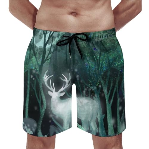 Shorts de bain homme cerf de forêt séchage rapide pour un confort de plage durable