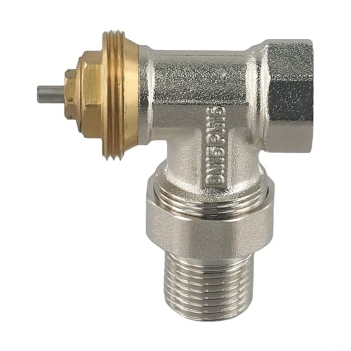 1 válvula termostática de radiador de ángulo de latón DN15/DN20 M30 x 1.5 válvula de control de rosca para regulación de temperatura (DN15)