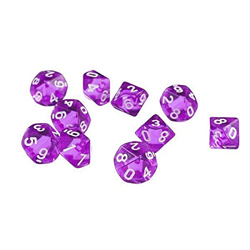 ATORSE Toy 3xD10 Ten Sided Gem Dice for RPG Games 10Pcs Dice Purple-Toys & Hobbies-Games-Role Playing Games-Dungeons & Dragons-Accessories & Dice-image-0