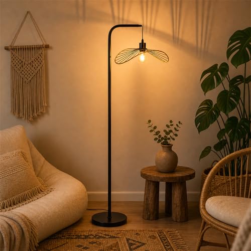 Lampadaire de salon avec interrupteur à pied pour un éclairage d'angle