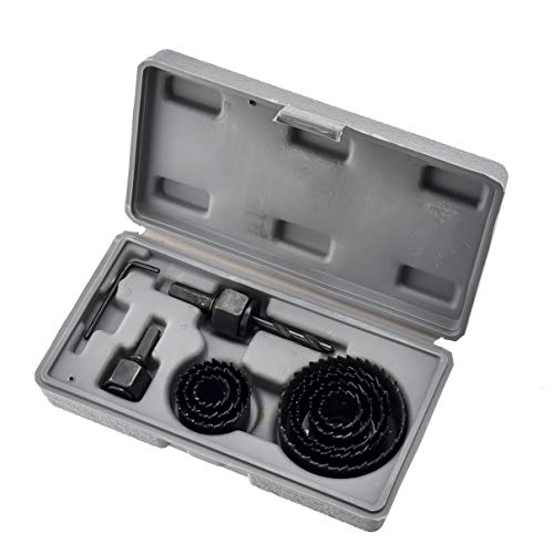 REDDSN Hole Saws Set Kits,8pcs Hole Saw 1pcs Hex Key 2pcs Mandrels Full Set,Super Sharp Saw blade, Install Plate and Hex Key for Sawing Holes in Normal Wood, Plywood, Drywall, PVC and Plastic Plate