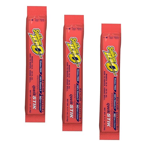 Sqwincher Zero Qwik Stik Powder, 20 oz, Red (Pack of 150)