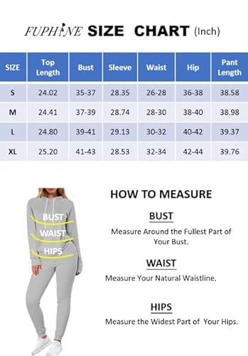 Fuphine Women's Tie Dye Jogger Outfit Sweatsuit 2 Piece Sweatshirt Long Sleeve Hooded And Pants Lounge Sets Tracksuit Gray L #TOP3