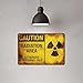 Vintage metal sign Radiation Area Warning Sign - 12x8inch Aluminum Decorative Sign for Industrial Safety, Nuclear Facility Wall Art