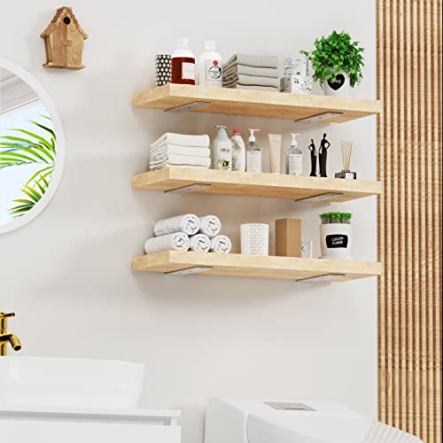 Image of YUMORE Shelf Bracket, 7 Inch L Brackets Heavy Duty, Stainless Steel Shelf Supports Wall Mounted for Floating Shelves, 4 Pack