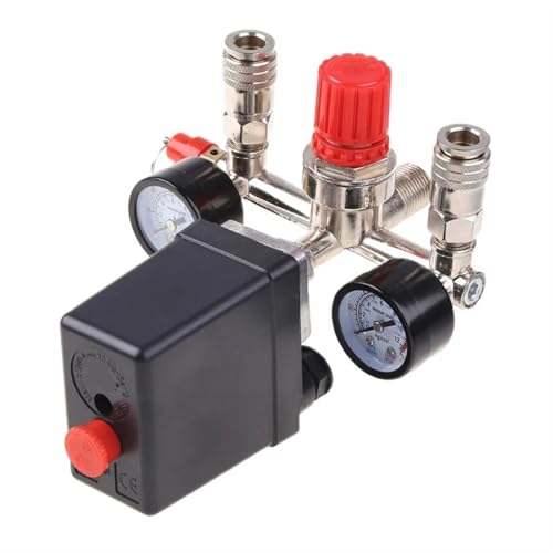 Air Compressor Pressure Control Switch Valve 0.5-1.25MPa with Manifold Regulator & Gauges