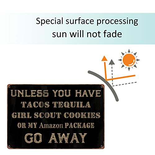 Gocolt Vintage Front Door Signs - Go Away - Fun Garden Entrance Decorative Sign Home Porch Faux Old Farmhouse Metal Tin Hanging Decoration - 12 X 8 Inch #TOP3