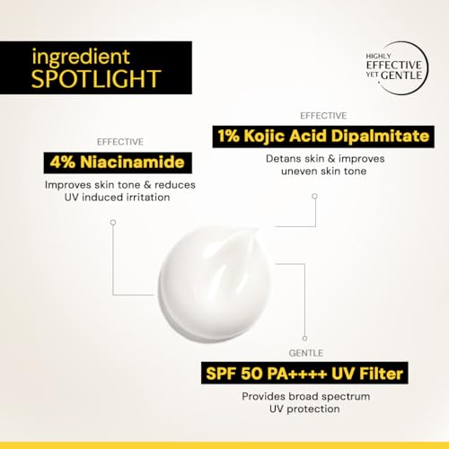 Image of Deconstruct Detan Sunscreen Body Lotion SPF 50 PA++++ | Broad Spectrum UVA and UVB Protection| Lightweight , Water-Resisitent , Non-Greasy Formula | With Kojic Acid & Niacinamide for Reducing Tan Lines & Skin Brightening | All Skin types | 90 ml