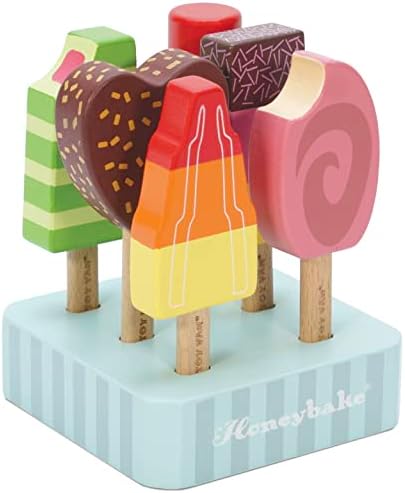 Le Toy Van Honeybake Collection Ice Lollies Set Premium Wooden Toys for Kids Ages 3 Years & Up (TV284)