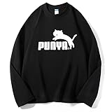 プーニャ 長袖 パロディ ロングTシャツ ブランド ロングスリーブ ネコ 秋冬服 防寒 おもしろ長袖Tシャツ M