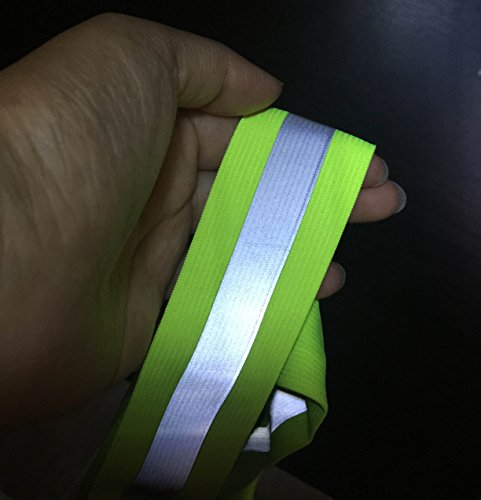 Jjmg New Man/Woman High Adjustable Safety Security Visibility Reflective Neon Yellow Vest Gear Stripes Belt Jacket – Jogging, Running,Cycling (5 Pack) #TOP3