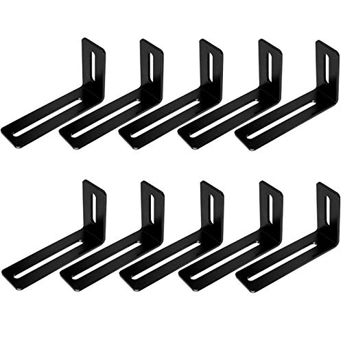 Eoere 10 Pcs 4 Inches Black Adjustable L-Shape Corner Brace With Slot thumb #2
