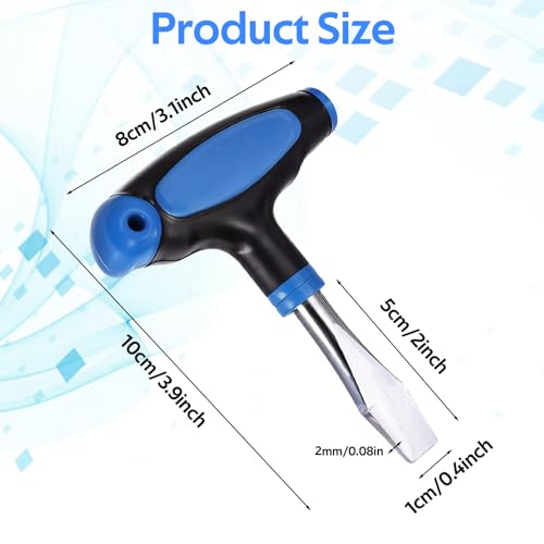 Image of Piriuuo T Handle Flat Head Screwdriver, 10mm T Handle Slotted Screwdriver with Plastic Handle Screw Drivers Assembly Tool for Slotted Screw Used on Quick Release Plate or Camera Tripod Monopod