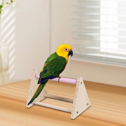 Bothyi Suporte de madeira para, garra de moagem, exercício multifuncional e resistente, poleiro para