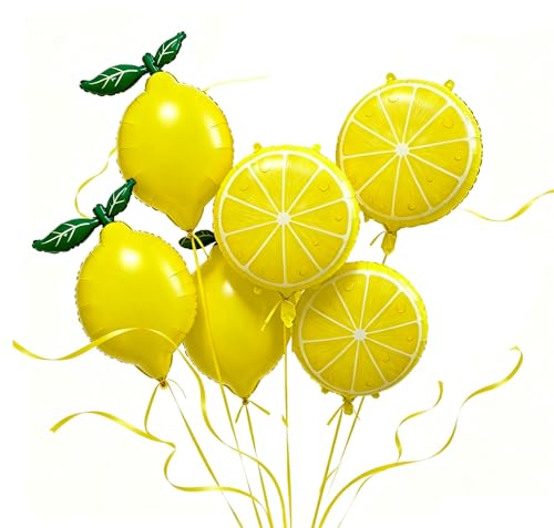 6PCS Helium Lemon Balloon for Summer Party Main Squeeze Bridal Shower Lemon Party Decorations Amalfi Coast Party Decorations