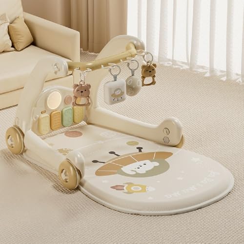 Sarinyベビージム 赤ちゃん 玩具 多機能ピアノフィットネスラック 新生児プレイマット ファッションおも 玩具 折り畳み マット ベビーマット 幼児おもちゃ 室内遊具 知育 おもちゃ 赤ちゃん 感覚刺激 出産祝い プレゼント (両面おもちゃラック,充電
