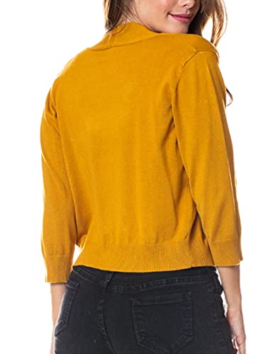 Image of Bolero Cropped Cardigans Shrugs for Women - 3 /4 Sleeve Open Front Cover up for Dresses