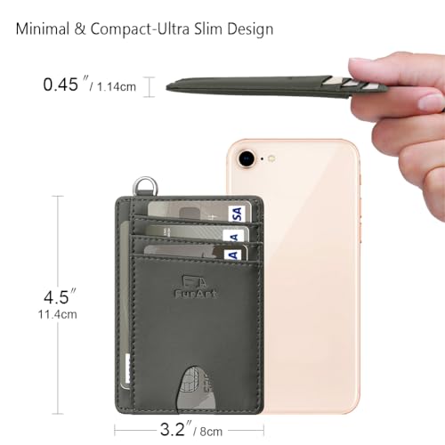 Image of FurArt Slim Minimalist Wallet RFID Credit Card Holder for Men | slim minimalist compact rfid id window thin
