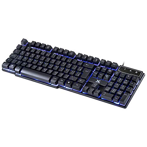 TECLADO USB GAMER VX GAMING HYDRA 107 TECLAS + 12 MULTIMÍDIA COM BACKLIGHT EM 03 CORES SENSAÇÃO TECL