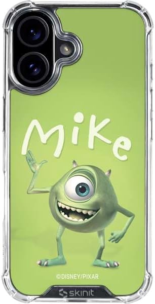 Skinit Clear Phone Case Compatible with iPhone 16 - Officially Licensed Disney Monsters Inc. Mike Portrait Design