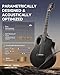 Donner Acoustic Electric Guitar Beginner Kits with Carbon Fiber Top, Wooden Bowl, Built-in Pickups, 38 Inch, RISING-G2 (Black)