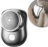 Mini-Shave Portable Electric Shaver, USB Men's Electric Shaver, Wet and Dry for Home,Car,Travel (Gradient Color) (Black)