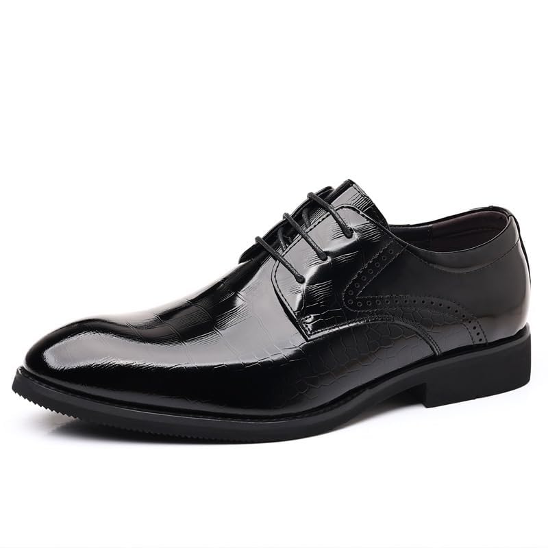 Classic Business Pointed Toe Leather Shoes Men's Luxury Dress Shoes Elegant Wedding Prom Non-Slip Oxford Comfortable Block Heel Fashion Brogue