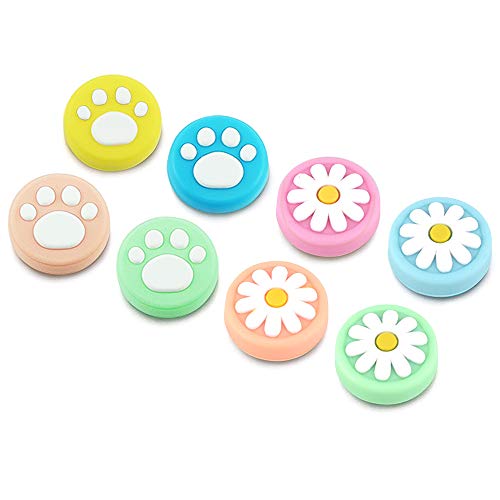 Lucywey 8 Pcs Daumengriffkappen für Nintendo Switch & Lite Joystick,Niedlicher Ersatz Daumen Griff Kappen Cover