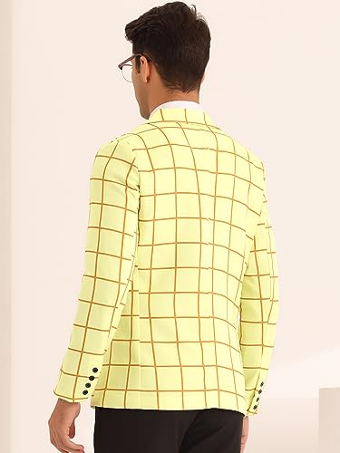 Lars Amadeus Plaid Blazer for Men's Casual Sport Coats Two Button Plaid Suit Jacket3