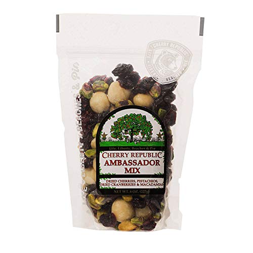 Cherry Republic Cherry Ambassador Mix Cherry Nut Mix - Nutrition-rich Trail Mix Featuring Tart Dried Cherries, Dried Cranberries, Green Pistachios & Macadamia Nuts - All-purpose Snack Mix - 8 Ounces