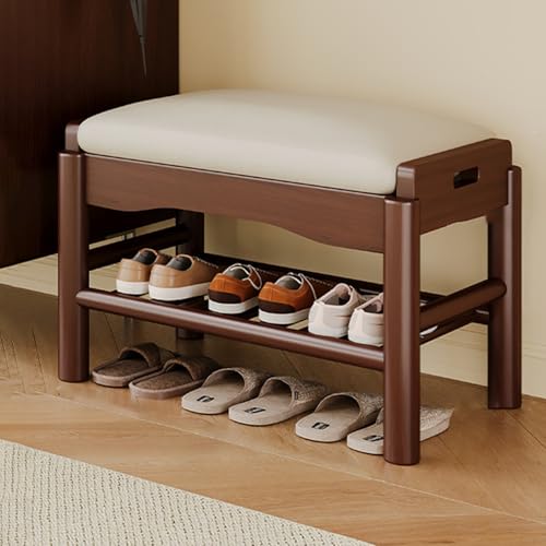 Banc d'entrée en finition noyer pour meuble de couloir élégant