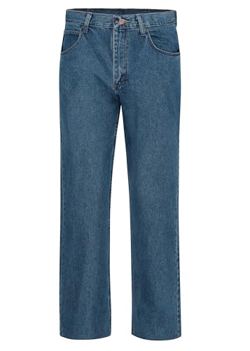Red Kap Men's Relaxed Fit Jean - Heavy Duty Jeans with Comfortable Denim, 5 Pocket Styling, Tapered Fit for Work Boots, Stonewash, 48x32