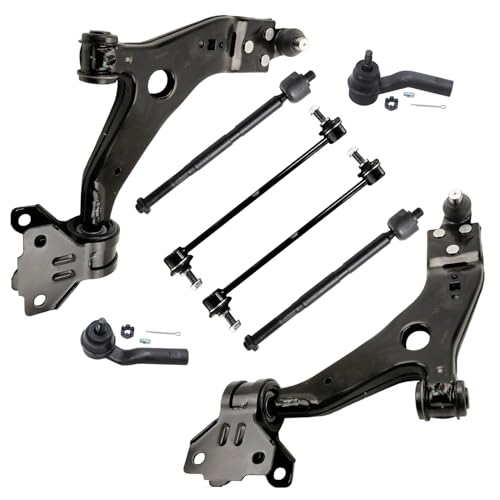 Image of Detroit Axle - 8pc Front End Suspension Kit for 2015-2018 Ford Focus 2014-2018 Ford Transit Connect 2 Lower Control Arms w /Ball Joints 2 Sway Bars 4 Inner Outer Tie Rods 2016 2017 Replacement