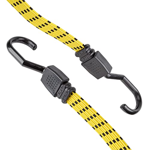 Cartman Ultra 48" Black/Yellow Flat Bungee Cord, 4Pk X 48" #TOP5