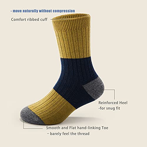 HowJoJo Boys Wool Socks Kids Winter Warm Socks Thermal Crew Socks 6 Pack3